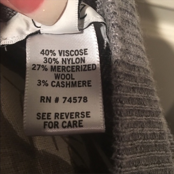 CACHE Gray Cashmere Zip Up Sweater size Medium Grandpacore - Picture 5 of 6